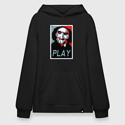 Толстовка-худи оверсайз Play saw, цвет: черный