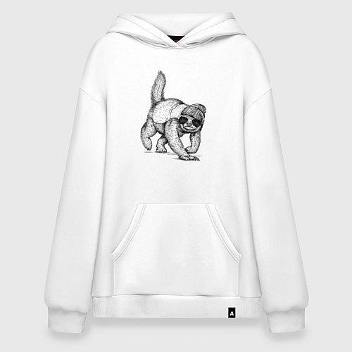 Худи оверсайз Медоед на стиле / Белый – фото 1