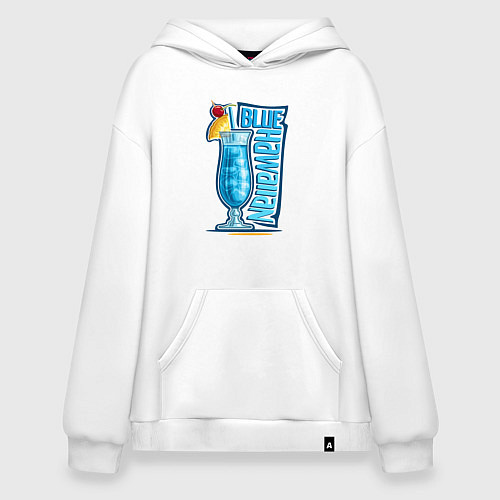 Худи оверсайз Голубые Гавайи / Белый – фото 1