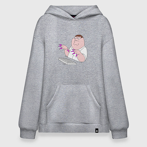 Худи оверсайз Питер Гриффен с длинными ногтями / Меланж – фото 1