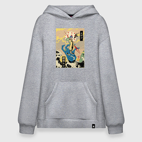 Худи оверсайз Аянами Рей в живописи / Меланж – фото 1