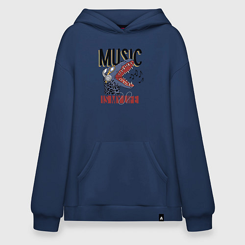 Худи оверсайз Music is my live / Тёмно-синий – фото 1