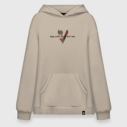 Толстовка-худи оверсайз Audi quattro logo, цвет: миндальный