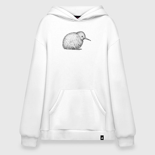 Худи оверсайз Птица киви сидит / Белый – фото 1