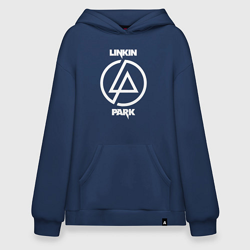 Худи оверсайз Linkin Park logo / Тёмно-синий – фото 1