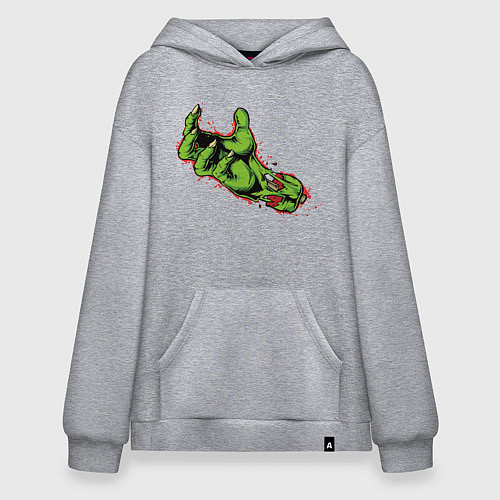 Худи оверсайз Big zombie hand / Меланж – фото 1