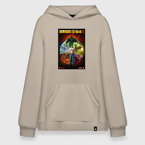 Худи оверсайз Serious Sam 2 - all bosses / Миндальный – фото 1