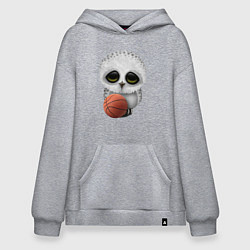 Толстовка-худи оверсайз Сова баскетболист, цвет: меланж