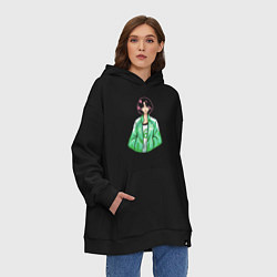 Толстовка-худи оверсайз Сэ Бёк 067 - Игра в кальмара, цвет: черный — фото 2