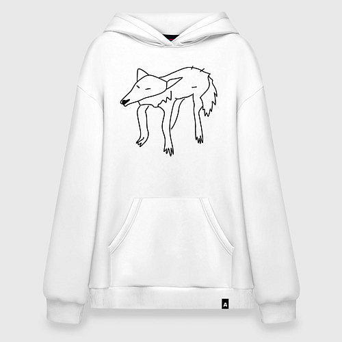 Худи оверсайз Забавный волк / Белый – фото 1