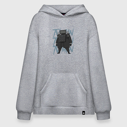 Худи оверсайз Упитанный ТВ Мен / Меланж – фото 1