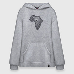Толстовка-худи оверсайз African leopard, цвет: меланж