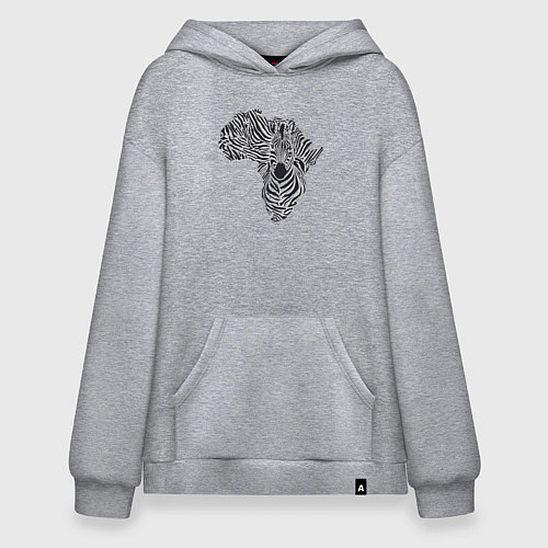 Худи оверсайз Зебра из Африки / Меланж – фото 1