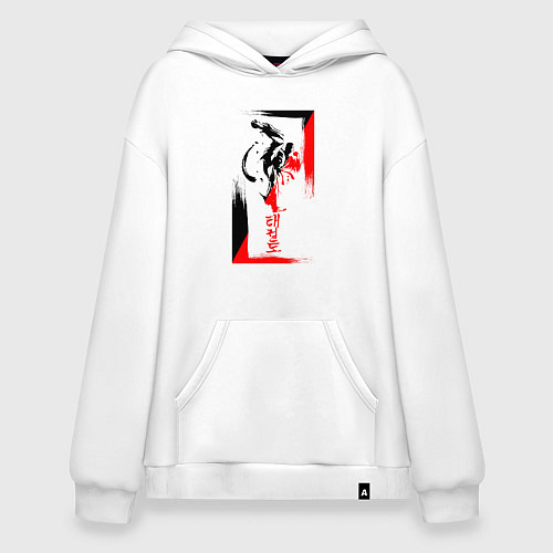 Худи оверсайз Боевые искуства black and red / Белый – фото 1
