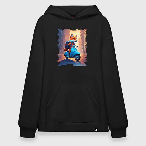 Худи оверсайз Деловой лис / Черный – фото 1