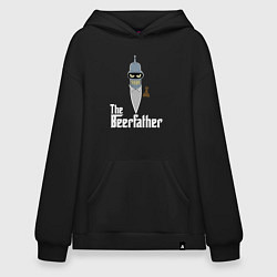 Толстовка-худи оверсайз The beerfather, цвет: черный