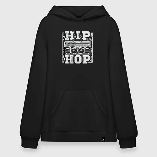 Худи оверсайз Hip hop life / Черный – фото 1