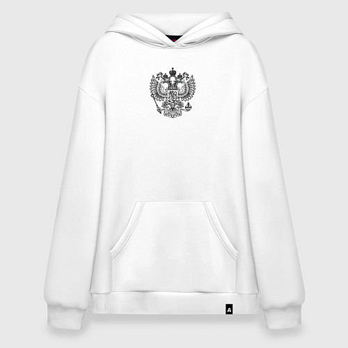 Худи оверсайз Герб России двухглавый орел / Белый – фото 1
