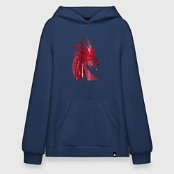 Толстовка-худи оверсайз Рэд дракон, цвет: тёмно-синий
