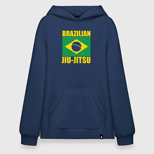 Худи оверсайз Brazilian jiu-jitsu / Тёмно-синий – фото 1