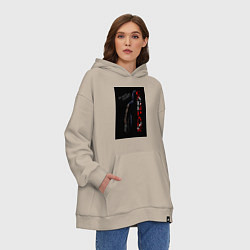 Толстовка-худи оверсайз Кулачные бои, цвет: миндальный — фото 2