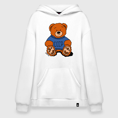 Худи оверсайз Плюшевый мишка из СССР / Белый – фото 1