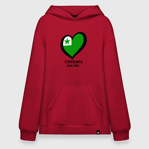 Худи оверсайз Люблю эсперанто / Красный – фото 1
