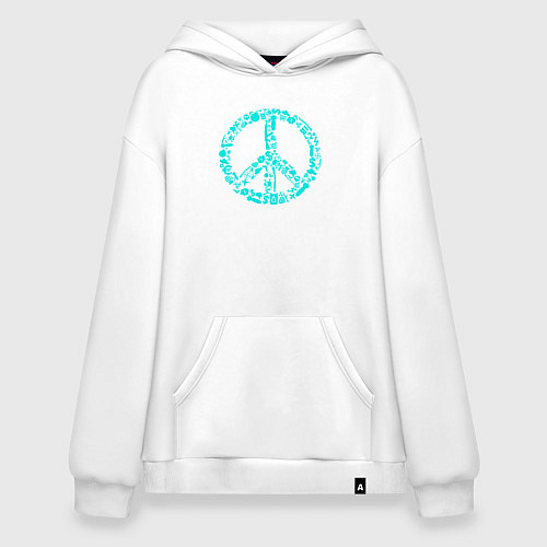 Худи оверсайз Peace life / Белый – фото 1