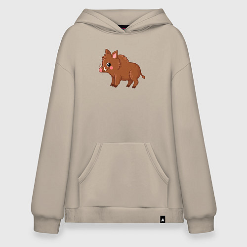 Худи оверсайз Милый кабанчик / Миндальный – фото 1