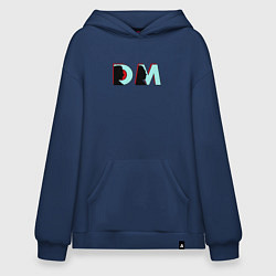 Толстовка-худи оверсайз Depeche Mode - DM logo, цвет: тёмно-синий