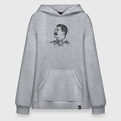Толстовка-худи оверсайз Профиль Сталина, цвет: меланж