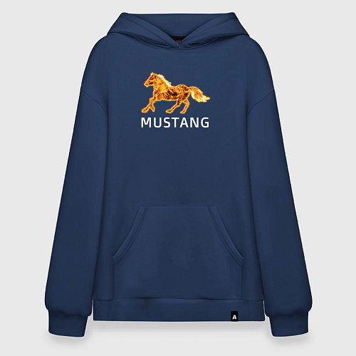 Худи оверсайз Mustang firely art / Тёмно-синий – фото 1
