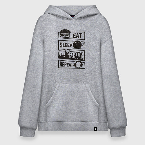 Худи оверсайз Есть спать вечеринка / Меланж – фото 1