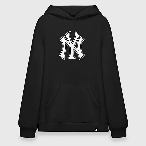 Худи оверсайз New York yankees - baseball logo / Черный – фото 1