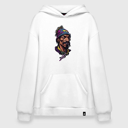 Худи оверсайз Snoop dogg head / Белый – фото 1