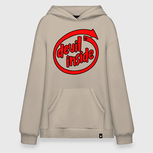 Худи оверсайз Дьявол внутри / Миндальный – фото 1