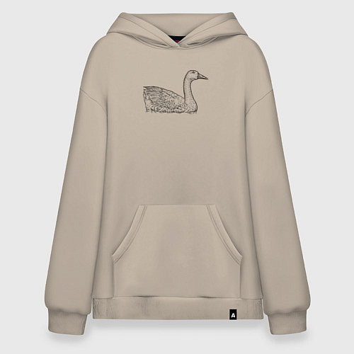 Худи оверсайз Гусь плавает / Миндальный – фото 1