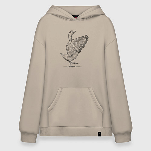 Худи оверсайз Гусь встрепенусь / Миндальный – фото 1