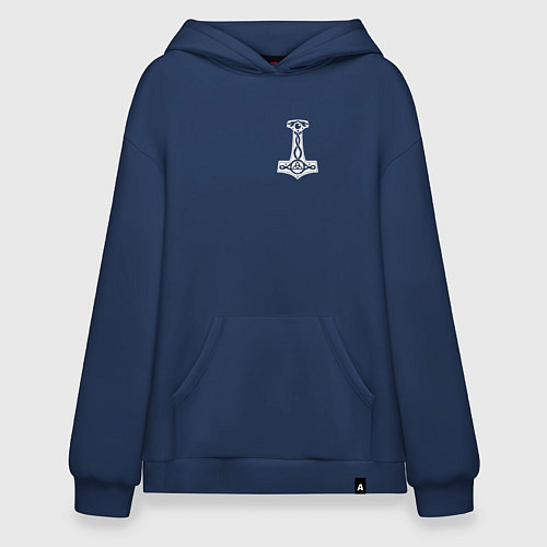 Худи оверсайз Молот тора на груди / Тёмно-синий – фото 1