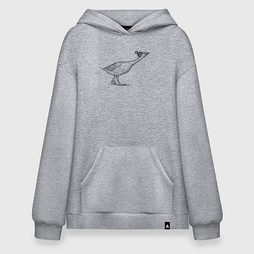 Худи оверсайз Гусь в шапке атакует / Меланж – фото 1