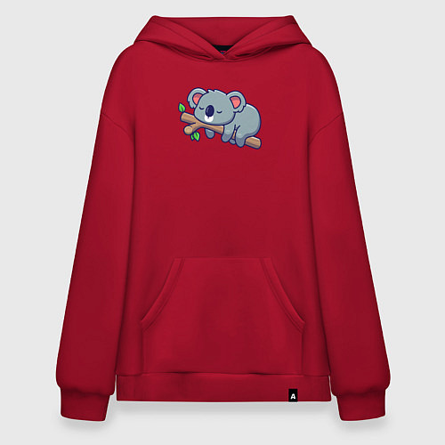 Худи оверсайз Коала на ветке / Красный – фото 1
