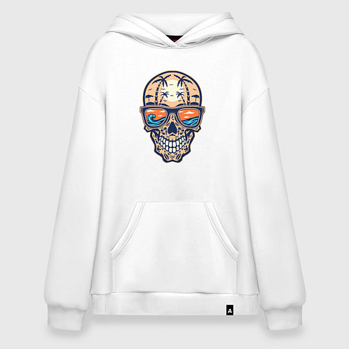Худи оверсайз Summer skull / Белый – фото 1