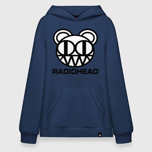 Худи оверсайз Radiohead logo bear / Тёмно-синий – фото 1