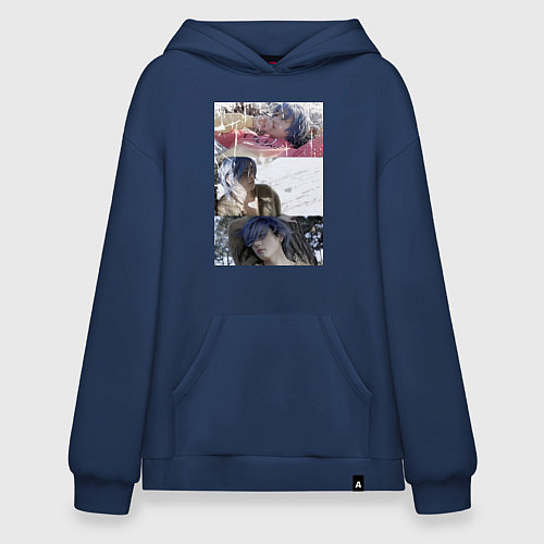 Худи оверсайз Ким ТэХён / Тёмно-синий – фото 1