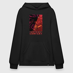 Толстовка-худи оверсайз Lethal Company: Bracken is Already Behind, цвет: черный