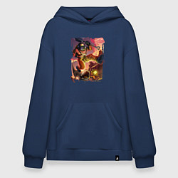 Толстовка-худи оверсайз Lethal Сompany: Running Fugu, цвет: тёмно-синий