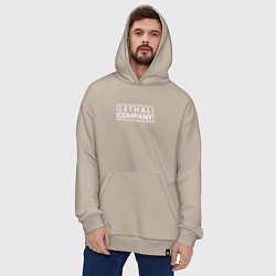 Толстовка-худи оверсайз Lethal Company: Logo, цвет: миндальный — фото 2