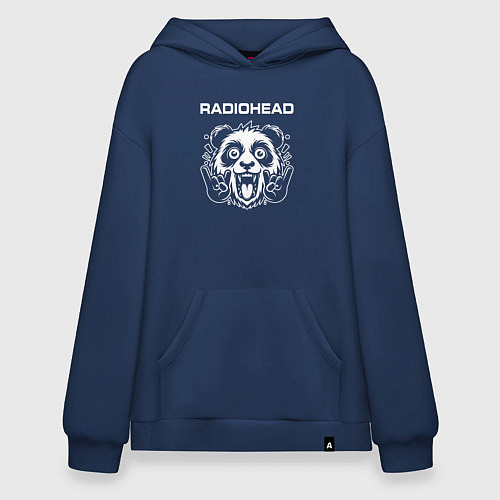 Худи оверсайз Radiohead rock panda / Тёмно-синий – фото 1