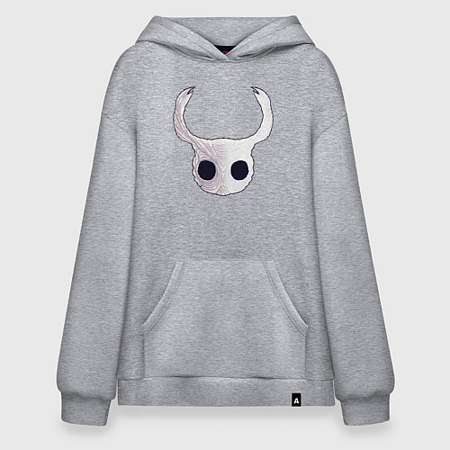 Худи оверсайз Hollow Knight - жуткая маска / Меланж – фото 1