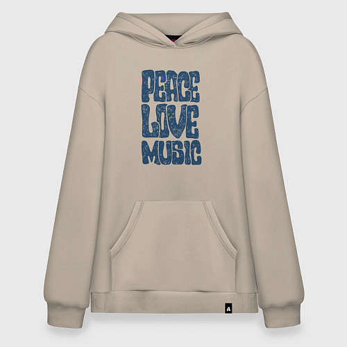 Худи оверсайз Мир и музыка / Миндальный – фото 1